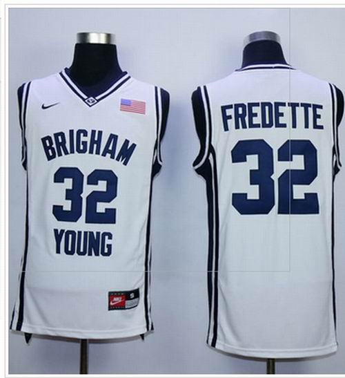 NCAA BYU Cougars #32 Jimmer Fredette white Basketball Jersey