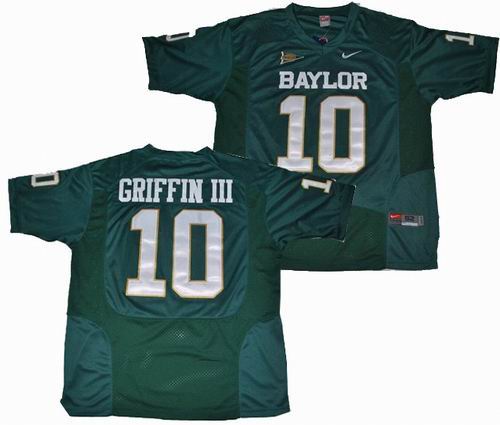 NCAA Baylor Bears #10 Robert Griffin III College Green Football Jerseys