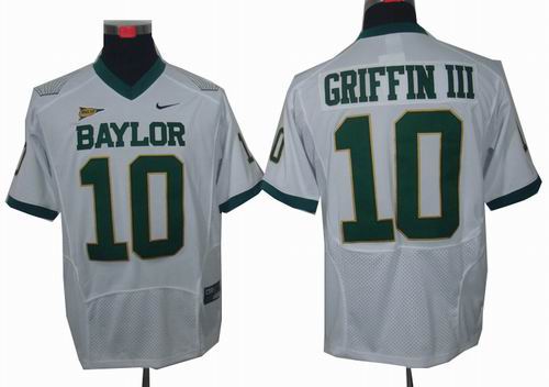NCAA Baylor Bears #10 Robert Griffin III College White Football Jerseys