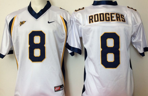 NCAA California Golden Bears #8 Aaron Rodgers white jerseys