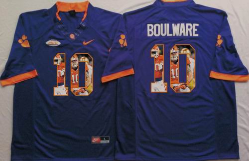 NCAA Clemson Tigers #10 Ben Boulware Purple limited fashion jerseys