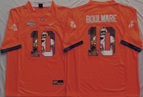 NCAA Clemson Tigers #10 Ben Boulware orange limited fashion jerseys