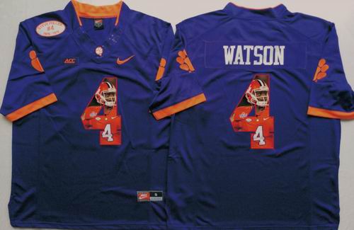 NCAA Clemson Tigers #4 Deshaun Watson Purple limited fashion jerseys