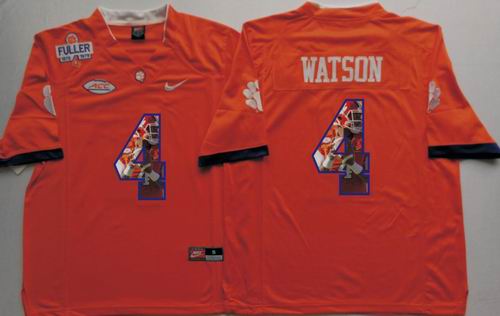 NCAA Clemson Tigers #4 Deshaun Watson orange fashion jerseys