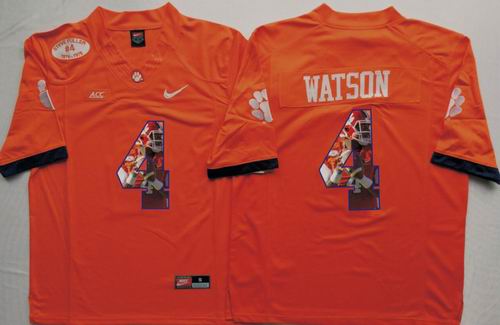 NCAA Clemson Tigers #4 Deshaun Watson orange limited fashion jerseys