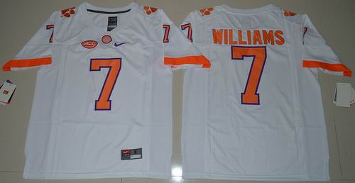 NCAA Clemson Tigers #7 Mike Williams white Jersey