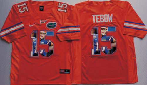 NCAA Florida Gators #15 Tim Tebow Orange fashion Jersey