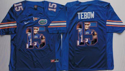 NCAA Florida Gators #15 Tim Tebow blue fashion Jersey