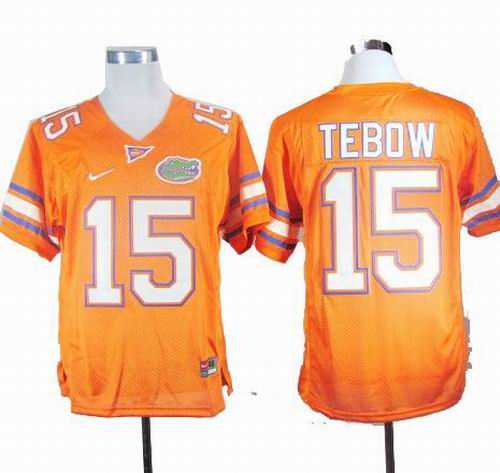 NCAA Florida Gators Tim Tebow 15 Orange College Football Jersey