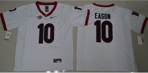 NCAA Georgia Bulldogs #10 Jacob Eason white Jersey