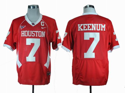 NCAA Houston Cougars Case Keenum 7 Red C-USA Patch College Football Jersey