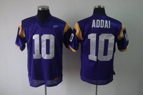 NCAA LSU Tigers #10 Joseph Addai purple jersey