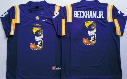NCAA LSU Tigers #3 Odell Beckham JR. Purple limited fashion Jerseys