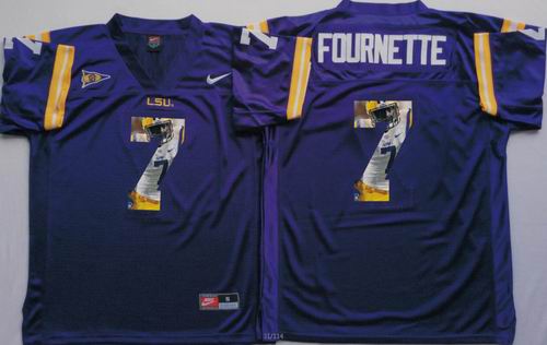 NCAA LSU Tigers #7 Leonard Fournette purple fashion Jersey