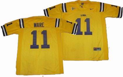 NCAA LSU Tigers 11# ware yellow jerseys