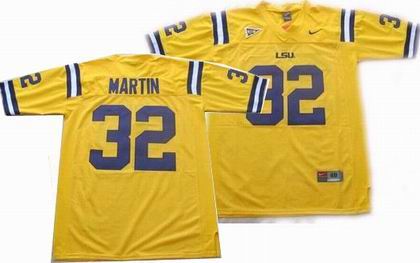NCAA LSU Tigers 32# martin yellow jerseys