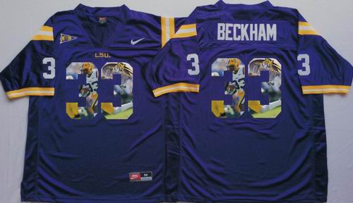 NCAA LSU Tigers 33 Odell Beckham Purple fashion Jerseys