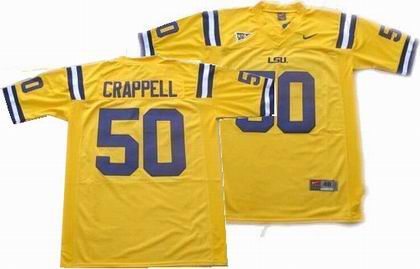 NCAA LSU Tigers 50# crappell yellow jerseys
