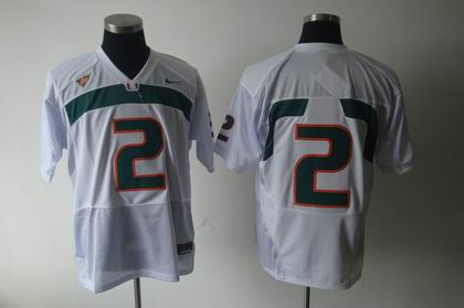 NCAA Miami Hurricanes 2# white jersey