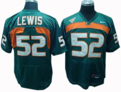 NCAA Miami Hurricanes 52 lewis green jerseys ACC patch