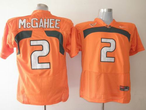 NCAA Miami Hurricanes Willis McGahee #2 orange jerseys ACC patch.
