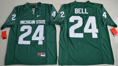 NCAA Michigan State Spartans #24 Le'Veon Bell Green Jersey