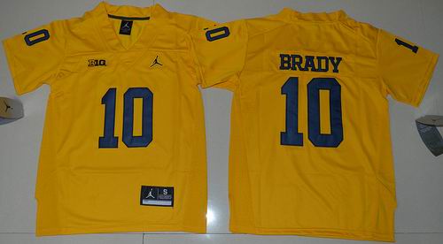 NCAA Michigan Wolverines #10 Tom Brady orange Jersey