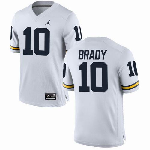 NCAA Michigan Wolverines #10 Tom Brady white Jersey