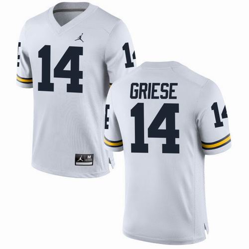 NCAA Michigan Wolverines #14 Brian Griese white jerseys