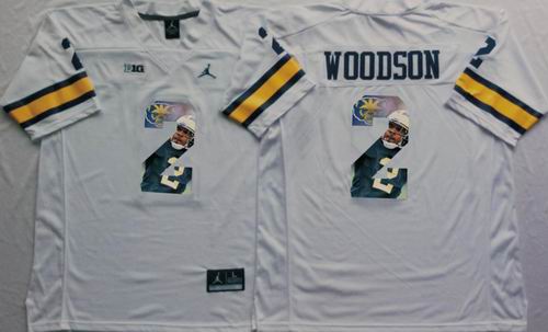 NCAA Michigan Wolverines #2 Charles Woodson white fashion Jersey