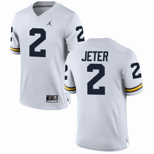 NCAA Michigan Wolverines #2 Derek Jeter White jerseys