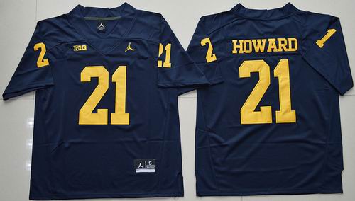 NCAA Michigan Wolverines #21 Desmond Howard blue Jersey