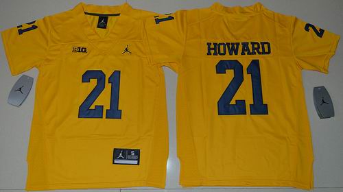 NCAA Michigan Wolverines #21 Desmond Howard orange jerseys