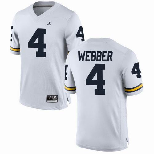 NCAA Michigan Wolverines #4 Chirs Webber White jersey