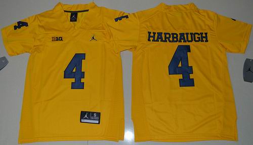 NCAA Michigan Wolverines #4 Jim Harbaugh orange jerseys