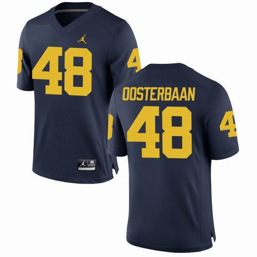 NCAA Michigan Wolverines #48 Bennie Oosterbann Navy blue jerseys