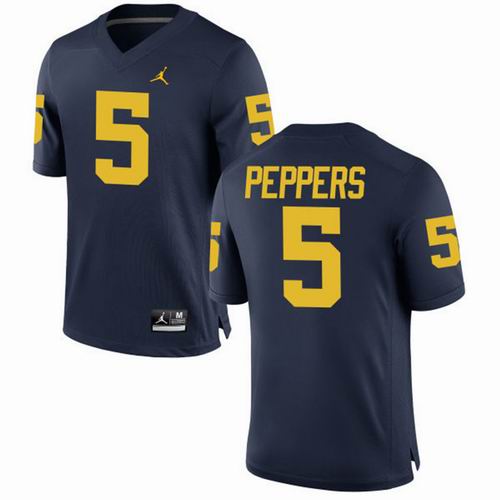 NCAA Michigan Wolverines #5 Jabrill Peppers Navy Blue Jersey