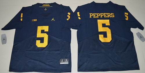 NCAA Michigan Wolverines #5 Jabrill Peppers Navy Blue Jersey1