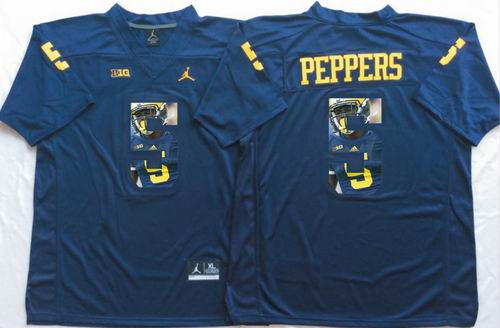 NCAA Michigan Wolverines #5 Jabrill Peppers Navy Blue fashion Jersey