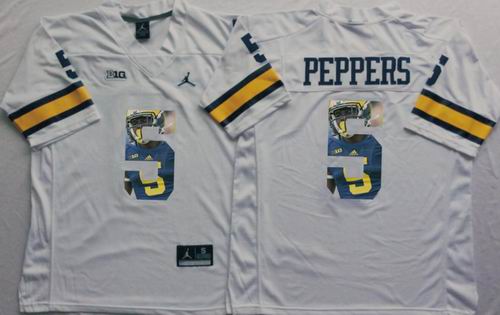 NCAA Michigan Wolverines #5 Jabrill Peppers white fashion Jersey
