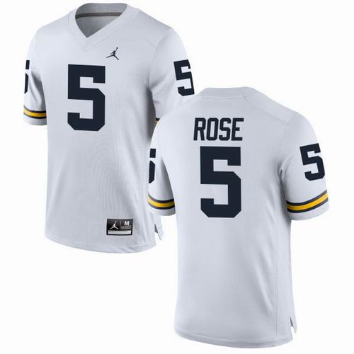 NCAA Michigan Wolverines #5 Jalen Rose White jerseys