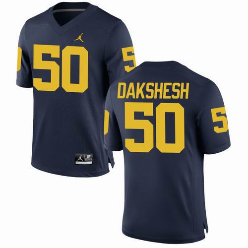 NCAA Michigan Wolverines #50 Dakshesh navy blue Jersey