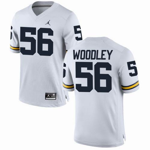 NCAA Michigan Wolverines #56 LaMarr Woodley White jersey