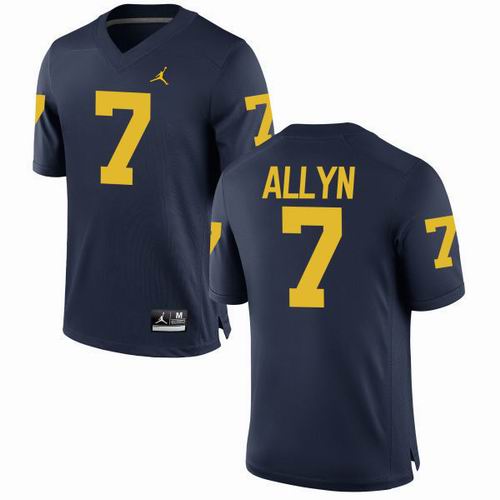 NCAA Michigan Wolverines #7 Allyn navy blue Jersey