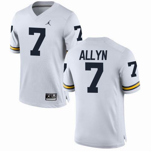 NCAA Michigan Wolverines #7 Allyn white Jersey