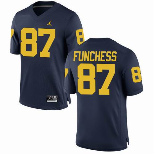 NCAA Michigan Wolverines #87 Devin Funchess Navy Blue jerseys