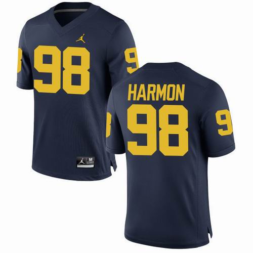 NCAA Michigan Wolverines #98 Tom Harmon Navy Blue jerseys