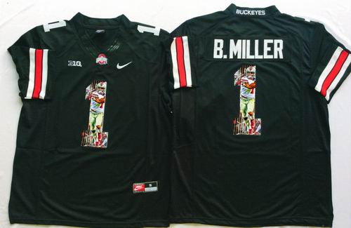 NCAA Ohio State Buckeyes #1 Braxton Miller Black limited fashion Jersey1