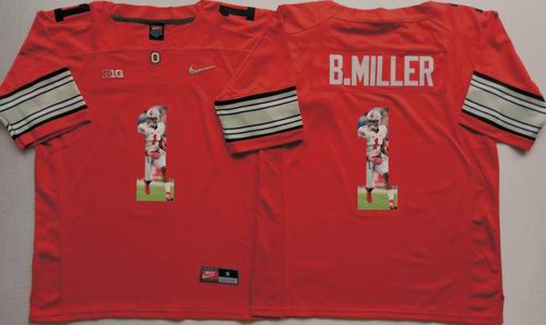 NCAA Ohio State Buckeyes #1 Braxton Miller red fashion Jersey
