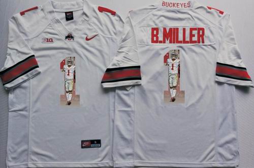 NCAA Ohio State Buckeyes #1 Braxton Miller white fashion Jersey2